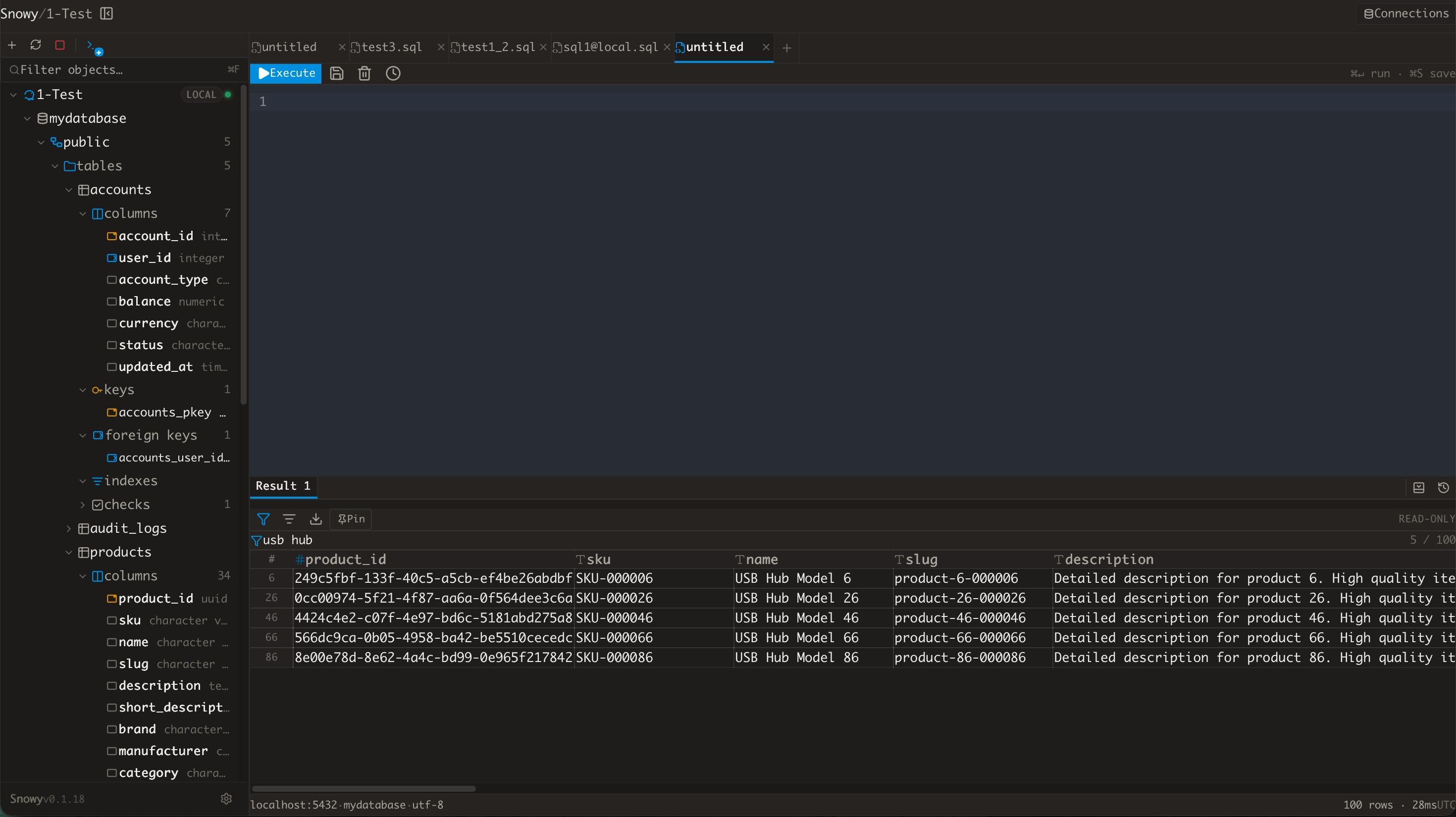 Schema explorer